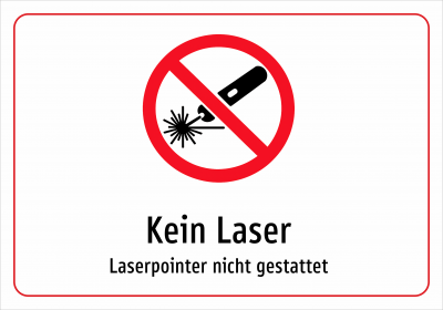 Kein Laser - Laserpointer nicht gestattet