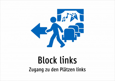 Block links - Zugang zu den Plätzen links