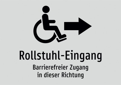 Rollstuhl-Eingang - Barrierefreier Zugang in dieser Richtung