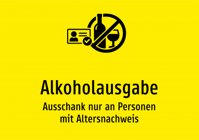 Alkoholausgabe - Ausschank nur an Personen mit Altersnachweis