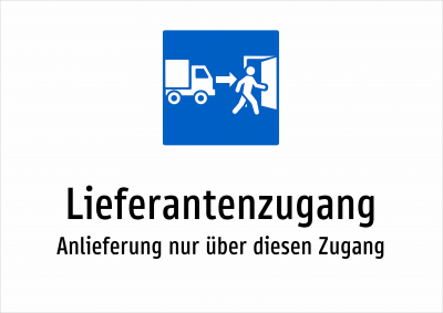 Lieferantenzugang - Anlieferung nur über diesen Zugang