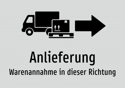 Anlieferung - Warenannahme in dieser Richtung
