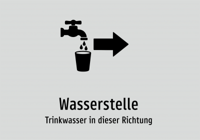Wasserstelle - Trinkwasser in dieser Richtung