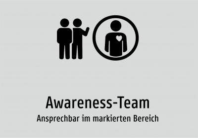 Awareness-Team - Ansprechbar im markierten Bereich