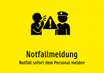 Notfallmeldung - Notfall sofort dem Personal melden