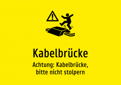 Kabelbrücke - Achtung: Kabelbrücke, bitte nicht stolpern