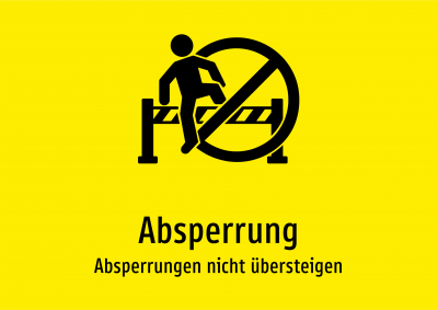 Absperrung - Absperrungen nicht übersteigen
