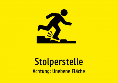 Stolperstelle - Achtung: Unebene Fläche