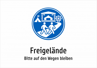 Freigelände - Bitte auf den Wegen bleiben