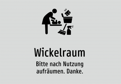 Wickelraum - Bitte nach Nutzung aufräumen. Danke.