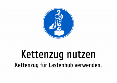 Kettenzug nutzen - Kettenzug für Lastenhub verwenden.