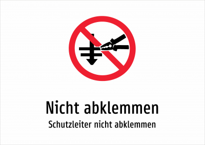 Nicht abklemmen - Schutzleiter nicht abklemmen