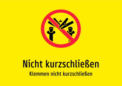 Nicht kurzschließen - Klemmen nicht kurzschließen