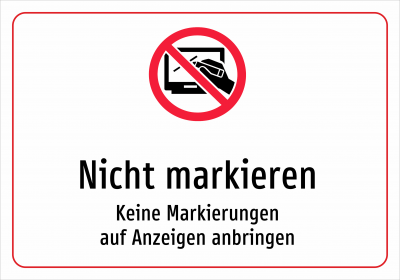 Nicht markieren - Keine Markierungen auf Anzeigen anbringen