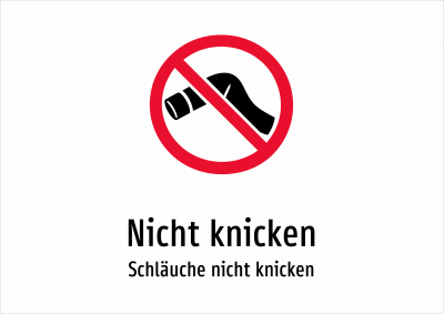 Nicht knicken - Schläuche nicht knicken