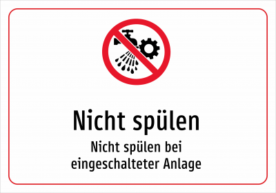 Nicht spülen - Nicht spülen bei eingeschalteter Anlage