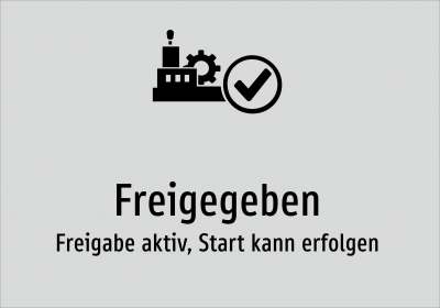 Freigegeben - Freigabe aktiv, Start kann erfolgen