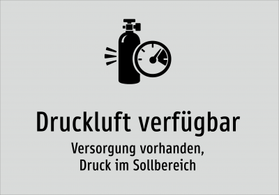 Druckluft verfügbar - Versorgung vorhanden, Druck im Sollbereich