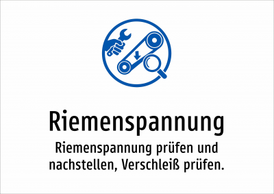 Riemenspannung - Riemenspannung prüfen und nachstellen, Verschleiß prüfen.