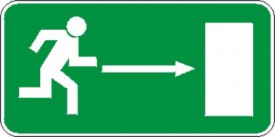 Rettungsweg rechtsweisend