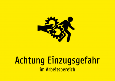 Achtung Einzugsgefahr - im Arbeitsbereich