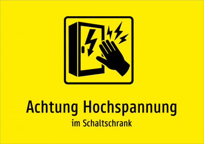 Achtung Hochspannung - im Schaltschrank