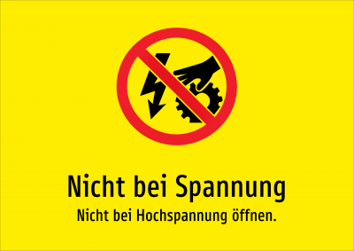Nicht bei Spannung - Nicht bei Hochspannung öffnen.