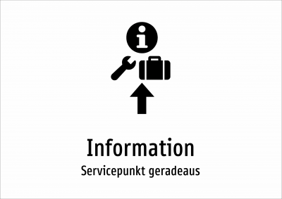 Information - Servicepunkt geradeaus
