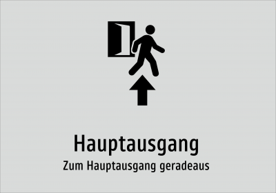 Hauptausgang - Zum Hauptausgang geradeaus