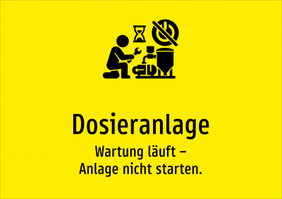Dosieranlage - Wartung läuft – Anlage nicht starten.