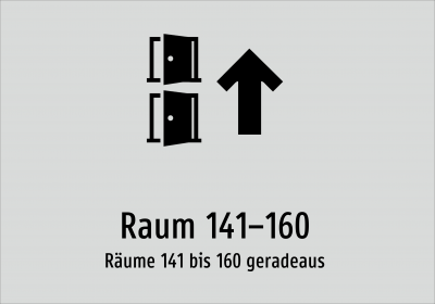 Raum 141–160 - Räume 141 bis 160 geradeaus