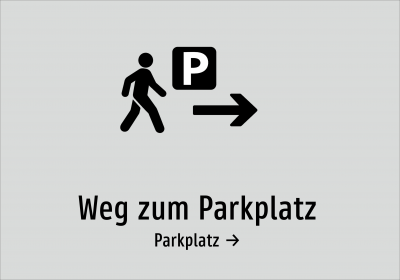 Weg zum Parkplatz - Parkplatz →