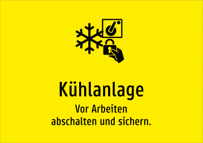 Kühlanlage - Vor Arbeiten abschalten und sichern.