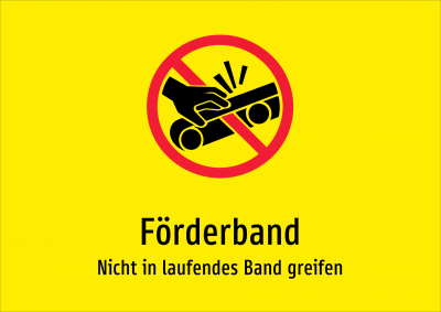 Förderband - Nicht in laufendes Band greifen