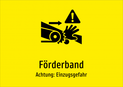 Förderband - Achtung: Einzugsgefahr