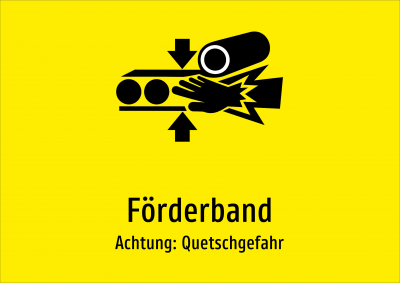 Förderband - Achtung: Quetschgefahr