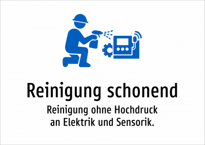 Reinigung schonend - Reinigung ohne Hochdruck an Elektrik und Sensorik.