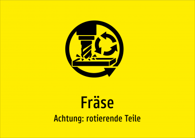 Fräse - Achtung: rotierende Teile