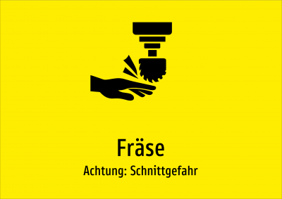 Fräse - Achtung: Schnittgefahr