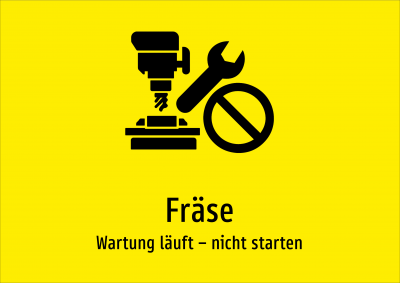 Fräse - Wartung läuft – nicht starten