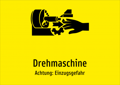 Drehmaschine - Achtung: Einzugsgefahr