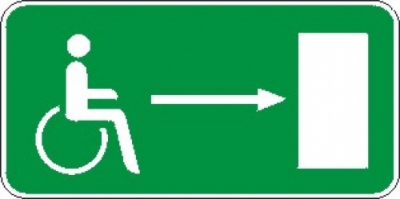 Rettungsweg für Behinderte rechts