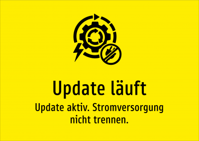 Update läuft - Update aktiv. Stromversorgung nicht trennen.