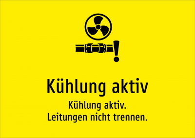 Kühlung aktiv - Kühlung aktiv. Leitungen nicht trennen.