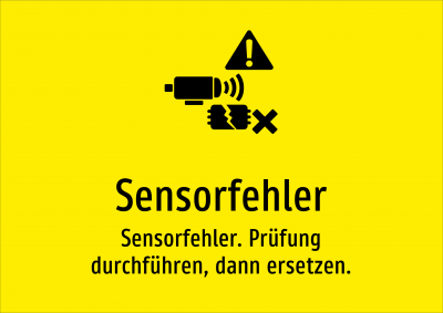 Sensorfehler - Sensorfehler. Prüfung durchführen, dann ersetzen.