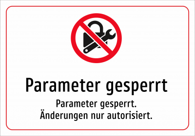 Parameter gesperrt - Parameter gesperrt. Änderungen nur autorisiert.