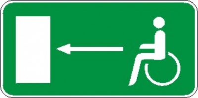 Rettungsweg für Behinderte links 