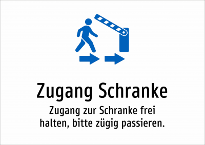 Zugang Schranke - Zugang zur Schranke frei halten, bitte zügig passieren.