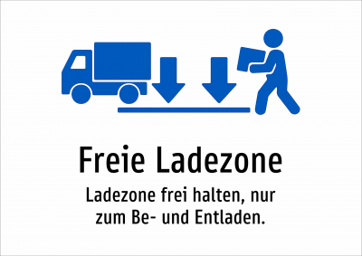 Freie Ladezone - Ladezone frei halten, nur zum Be- und Entladen.