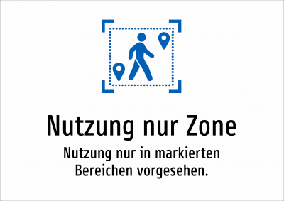 Nutzung nur Zone - Nutzung nur in markierten Bereichen vorgesehen.